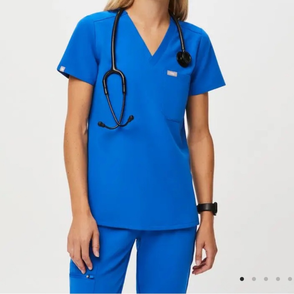 Figs Royal Blue Scrub Top